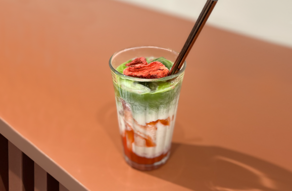 Iced Strawberry Matcha Latte