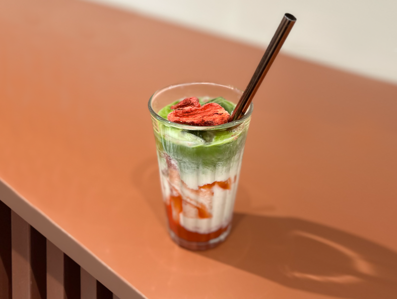 Iced Strawberry Matcha Latte
